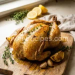 Lemon garlic thyme roast chicken in the Ina Garten style