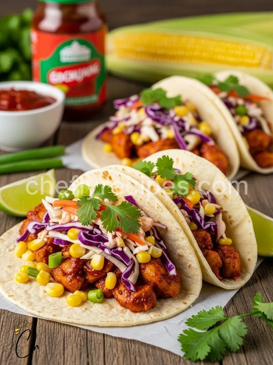 Korean-Style "Street Corn" Chicken Tacos