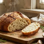 No knead garlic rosemary bread for soups and pasta nights