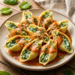 Stuffed shells with spinach ricotta and creamy marinara