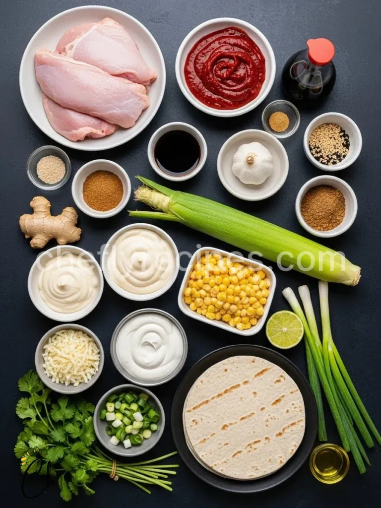 Korean-Style "Street Corn" Chicken Tacos