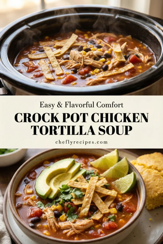 Chicken tortilla soup with roasted corn and black beans