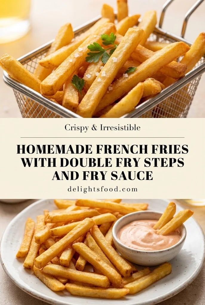 Homemade French fries with double fry steps and fry sauce