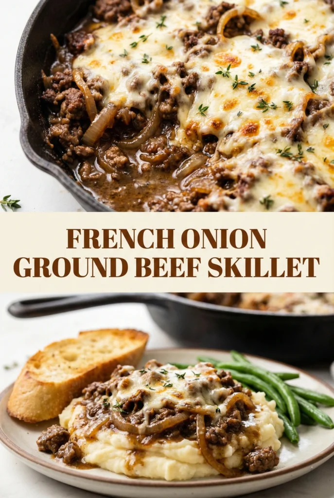 French Onion Ground Beef Skillet