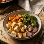 Honey Mustard Chicken and Roasted Veggie Bowls