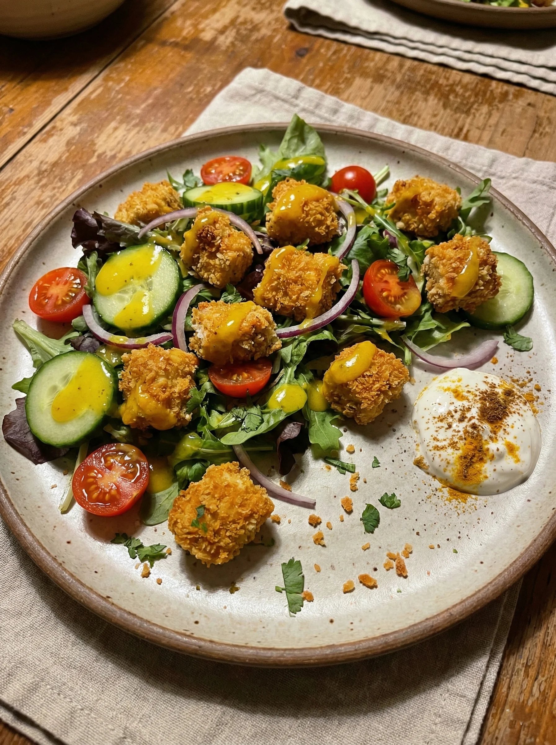 Crispy Chicken Tikka Masala Salad