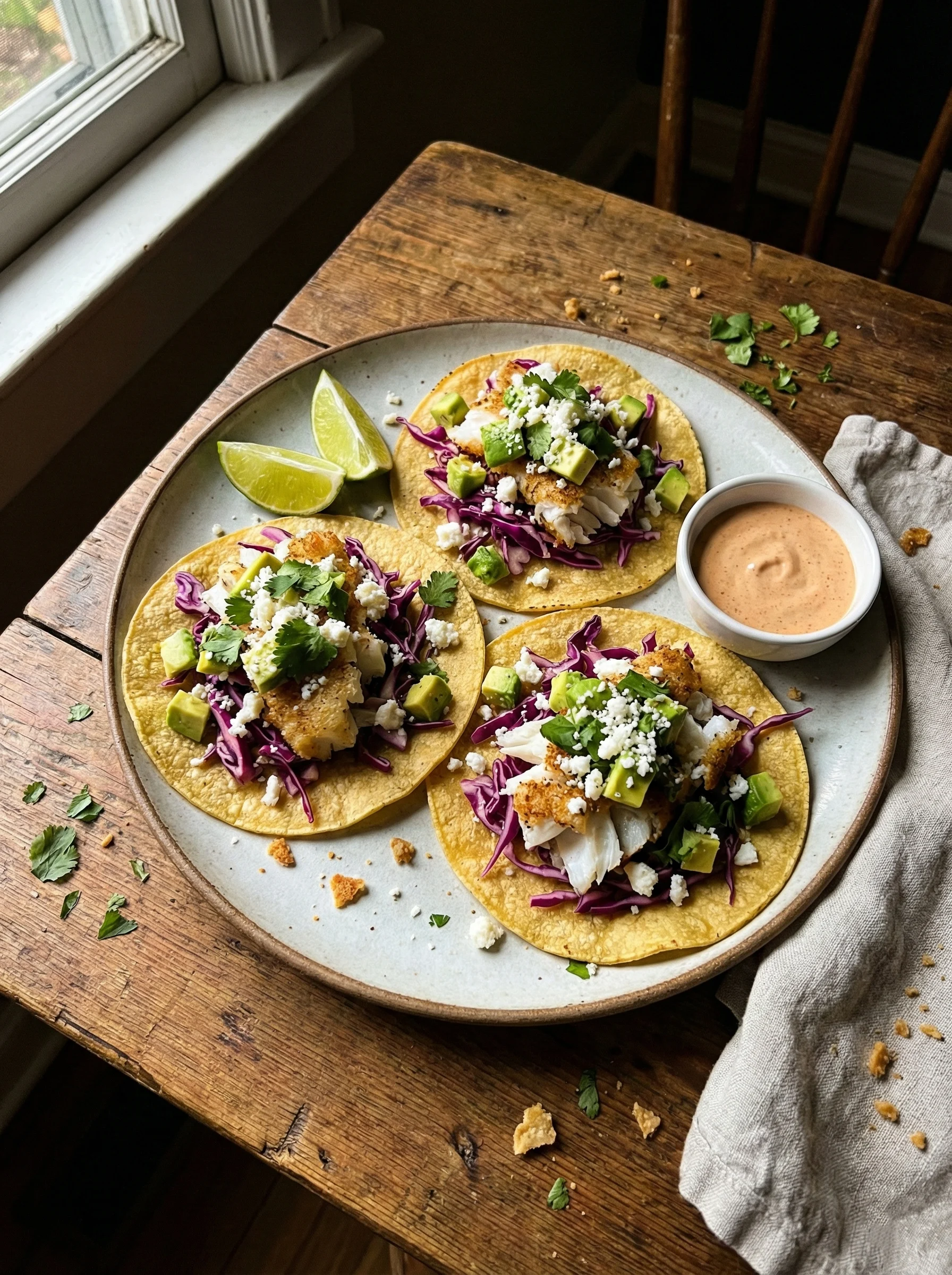 Air Fryer Crispy Fish Tostadas