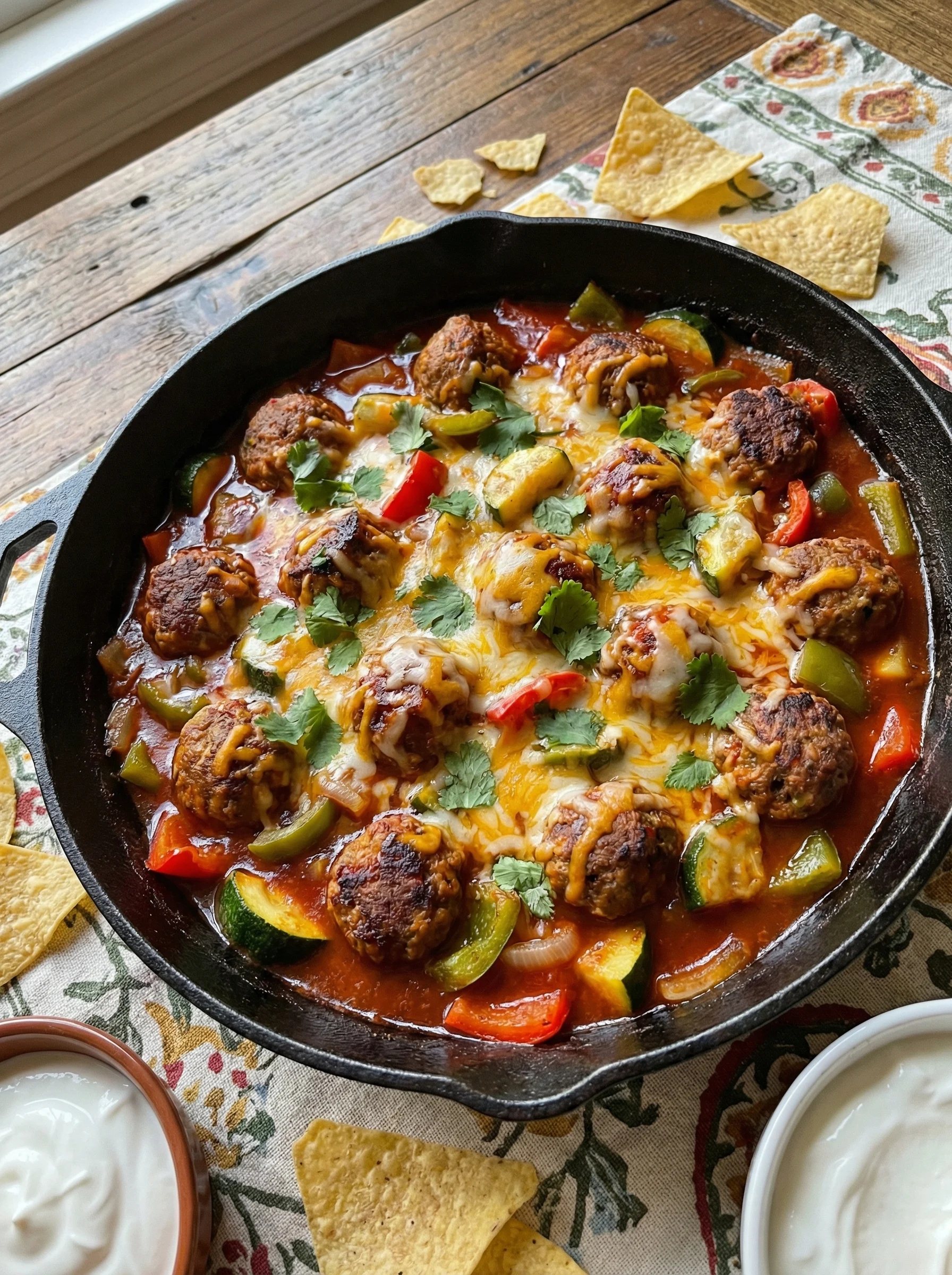 Enchilada Meatball Skillet