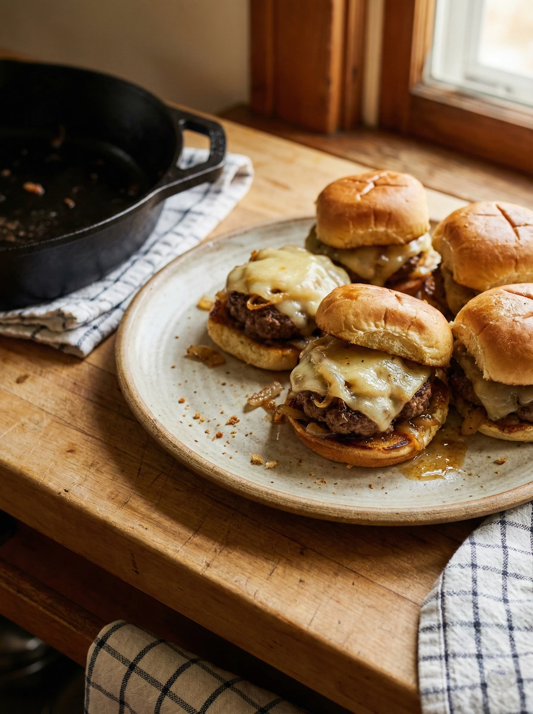 French Onion Ground Beef Sliders