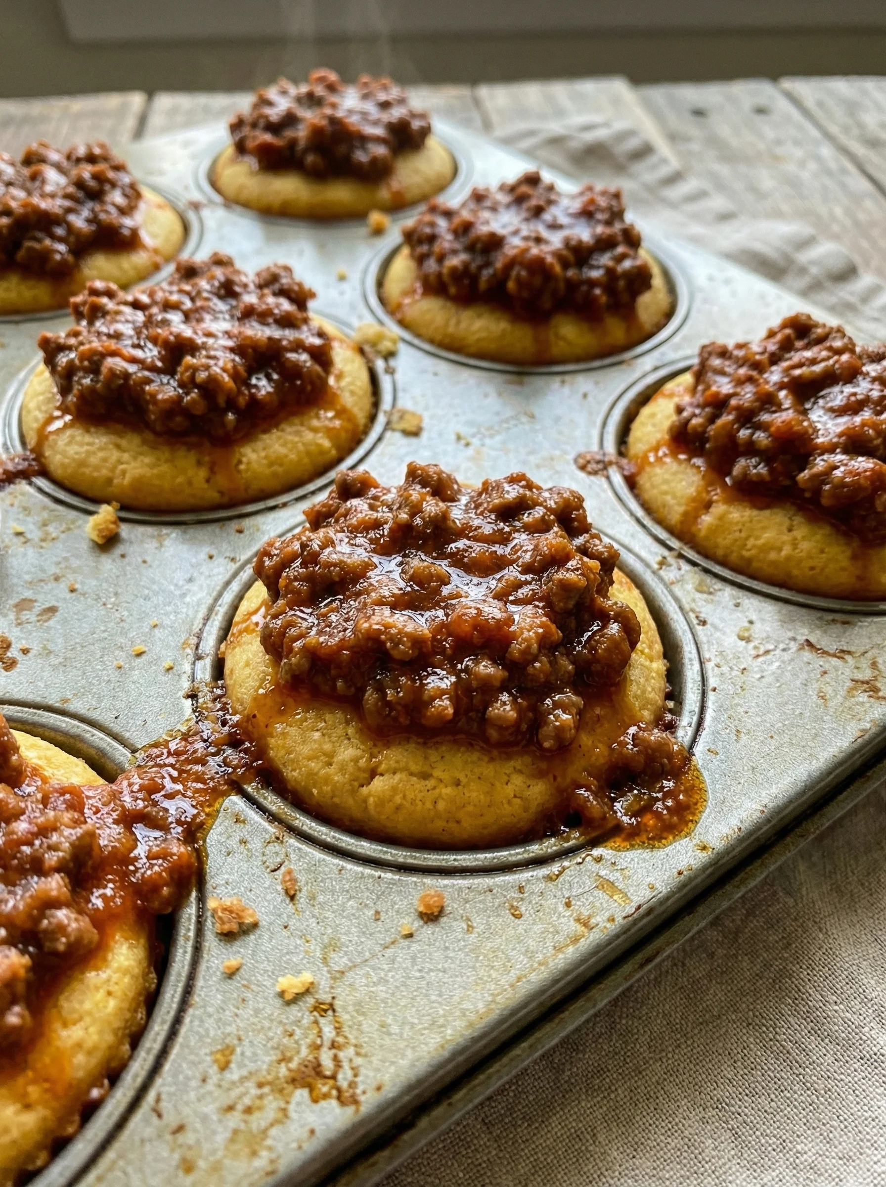 Sloppy Joe Cornbread Muffins