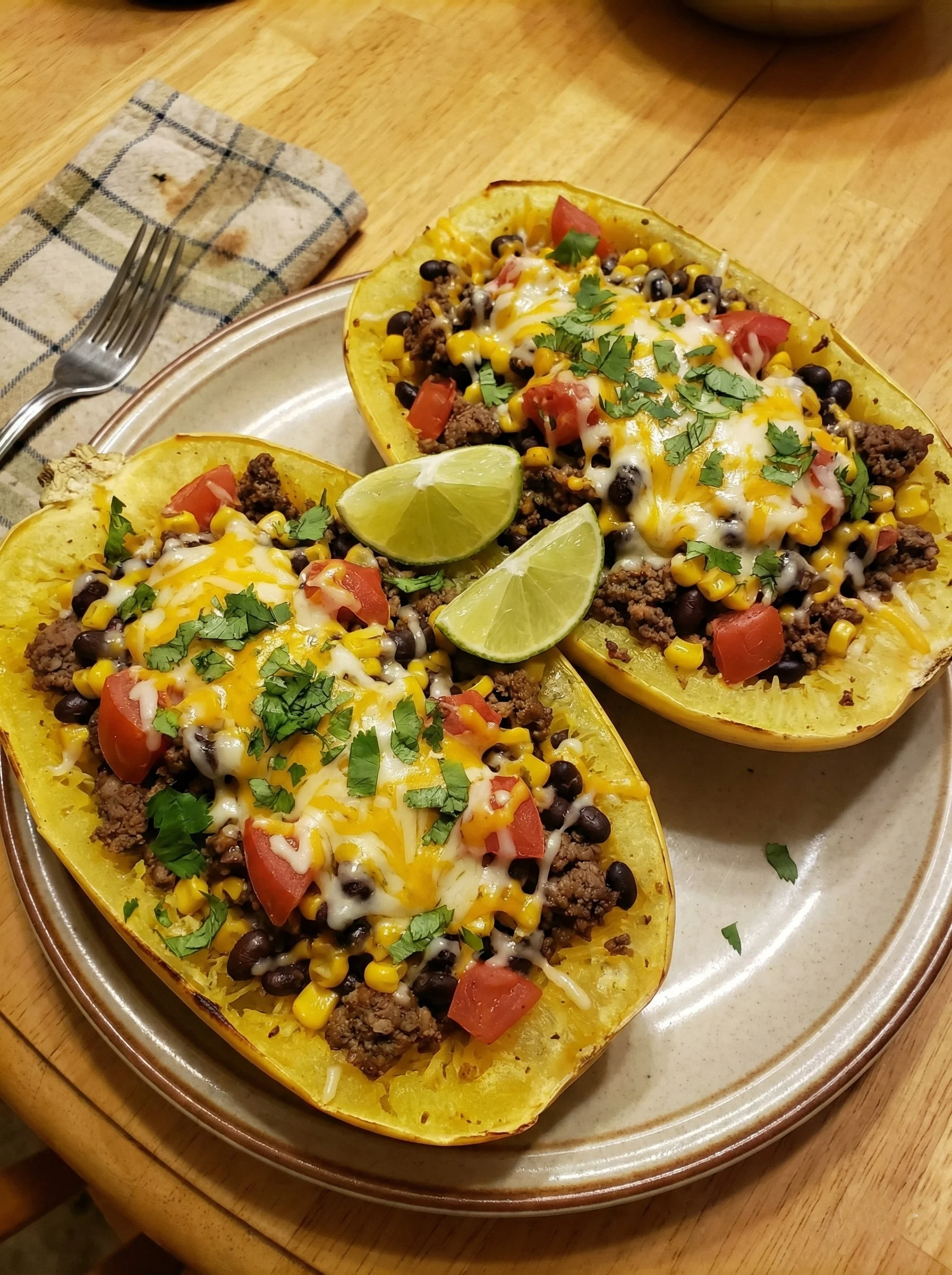 Taco Spaghetti Squash Boats