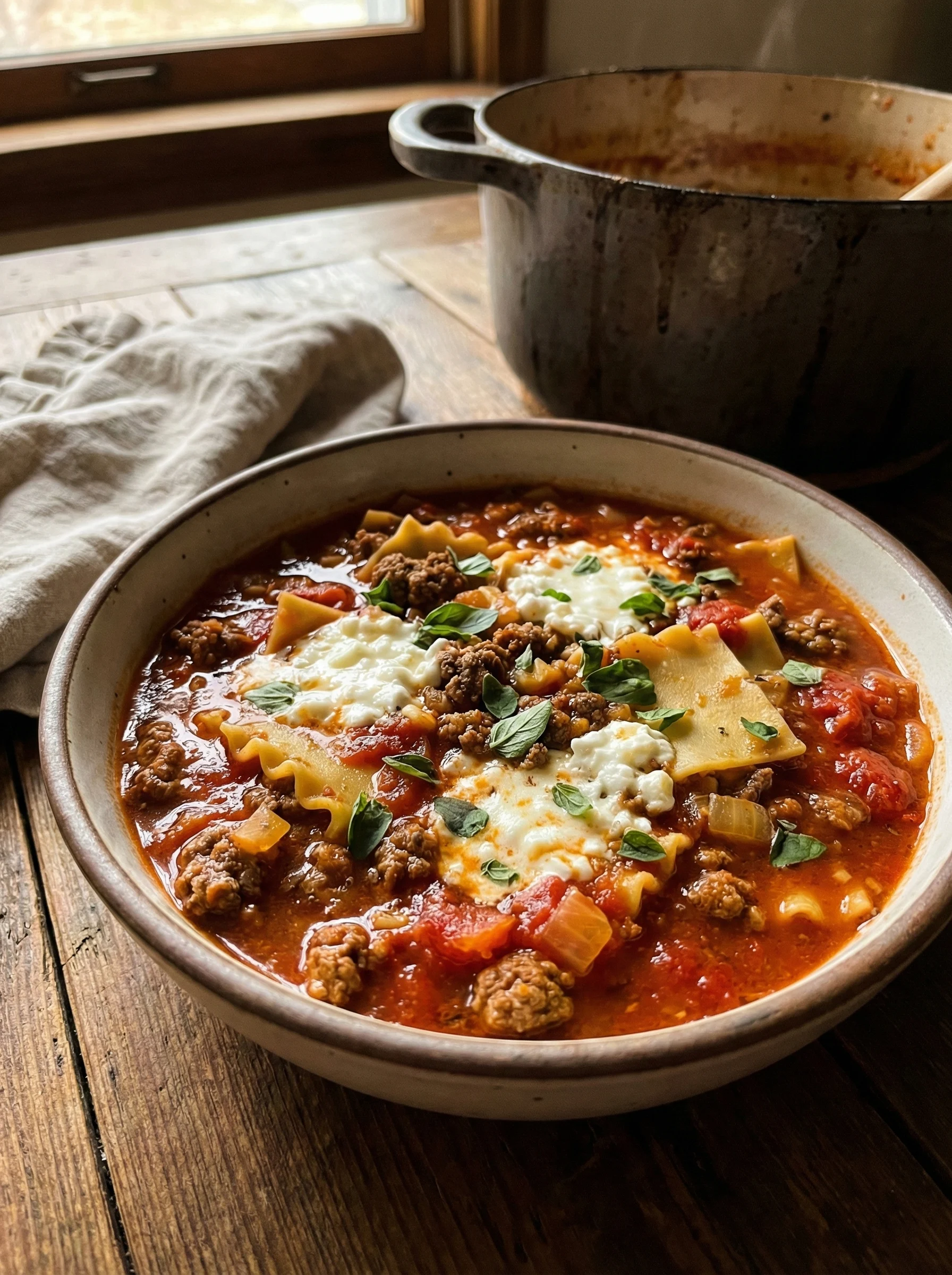 High-Protein Lasagna Soup