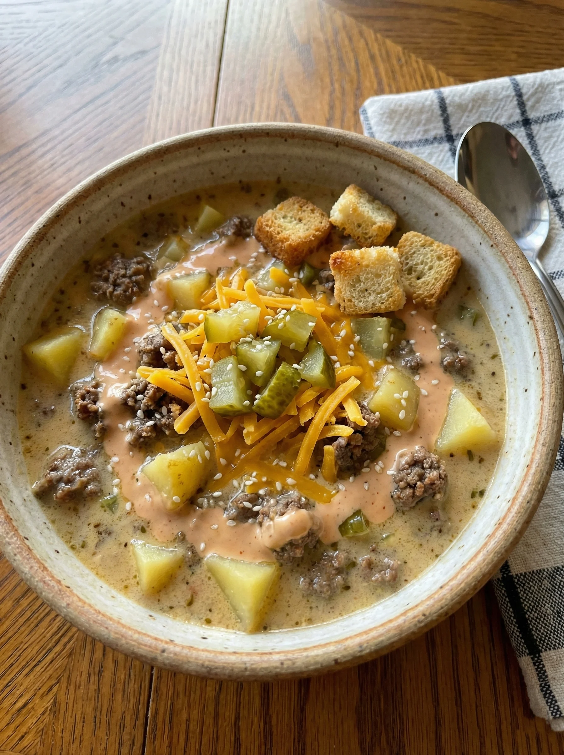 Ground Beef "Big Mac" Soup