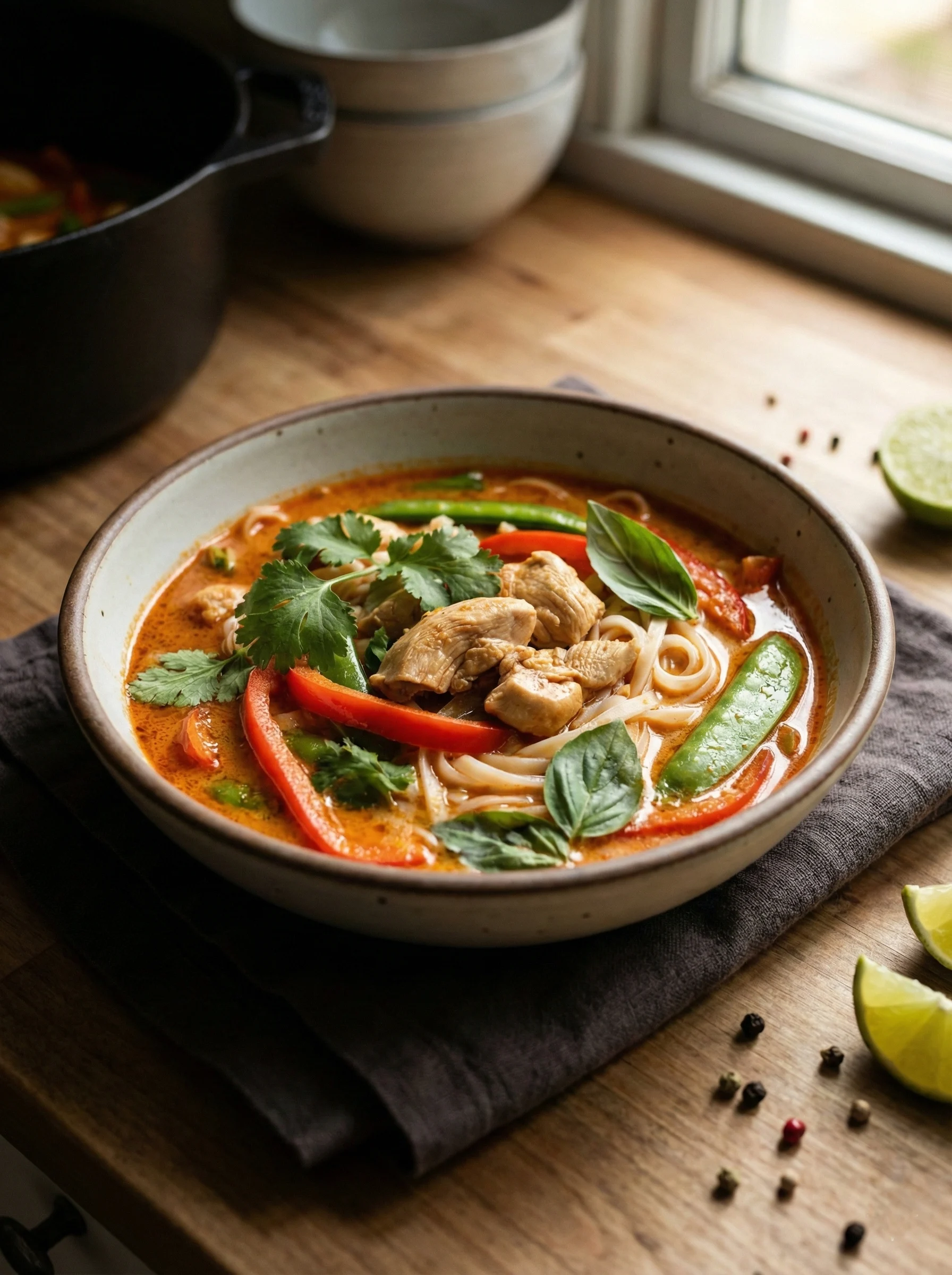 Thai Red Curry Chicken Noodle Soup