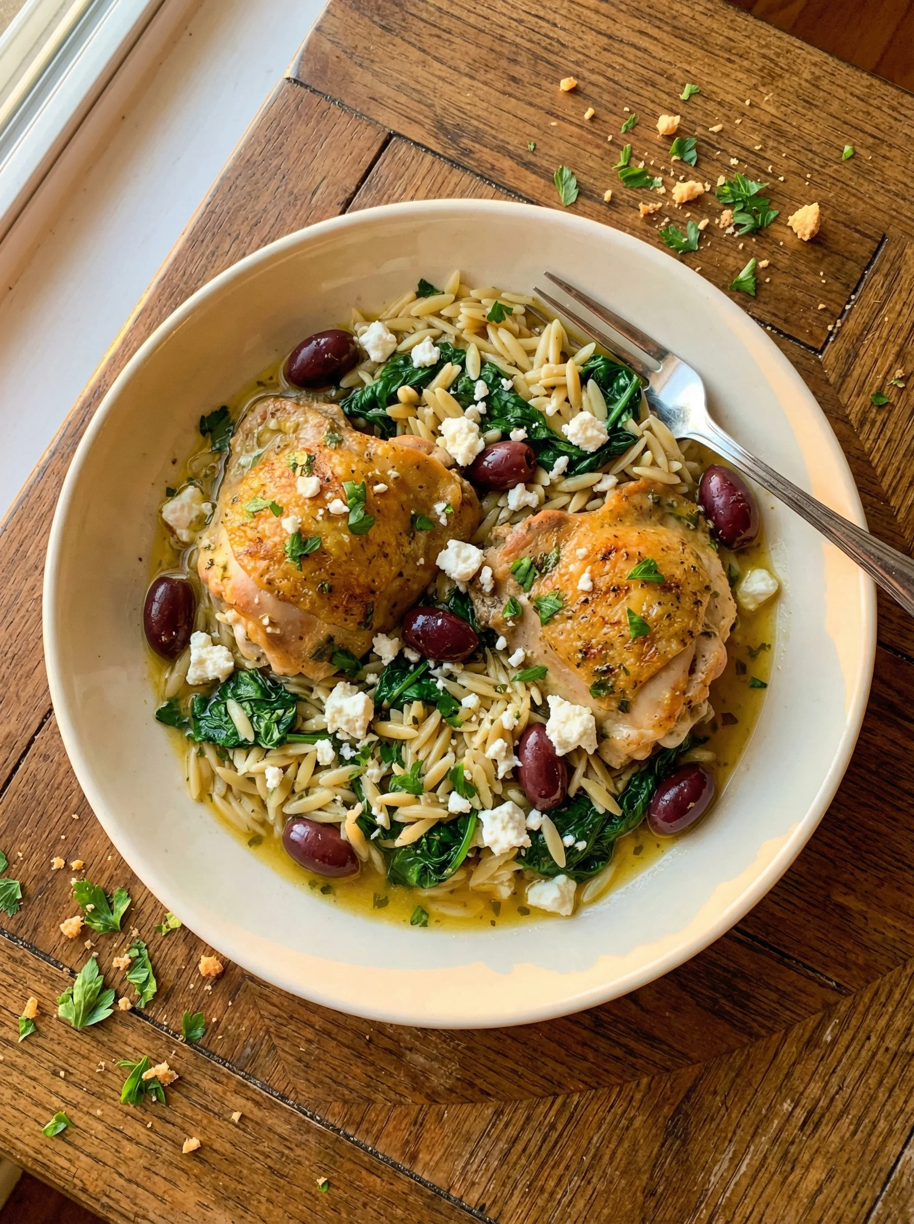 One-Pot Mediterranean Chicken and Orzo