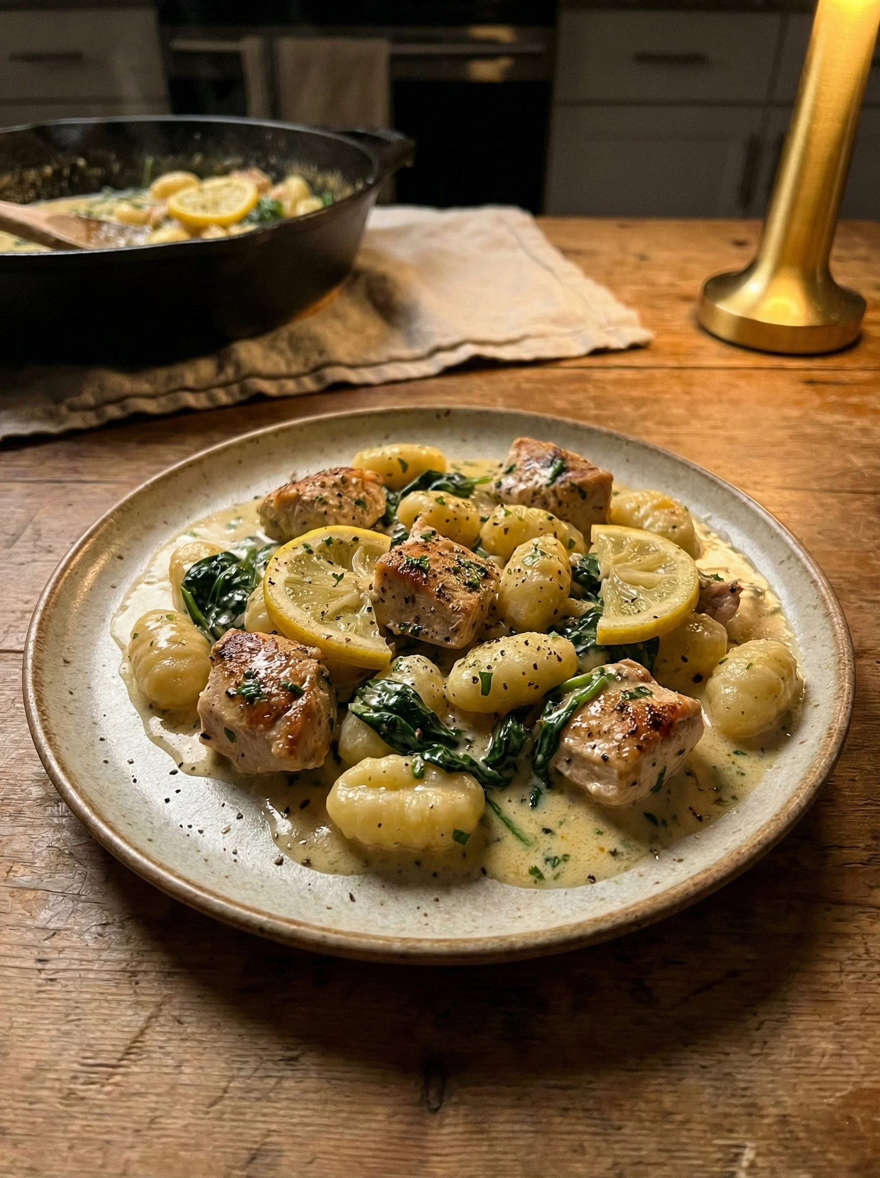 One-Pan Creamy Lemon Herb Chicken and Gnocchi