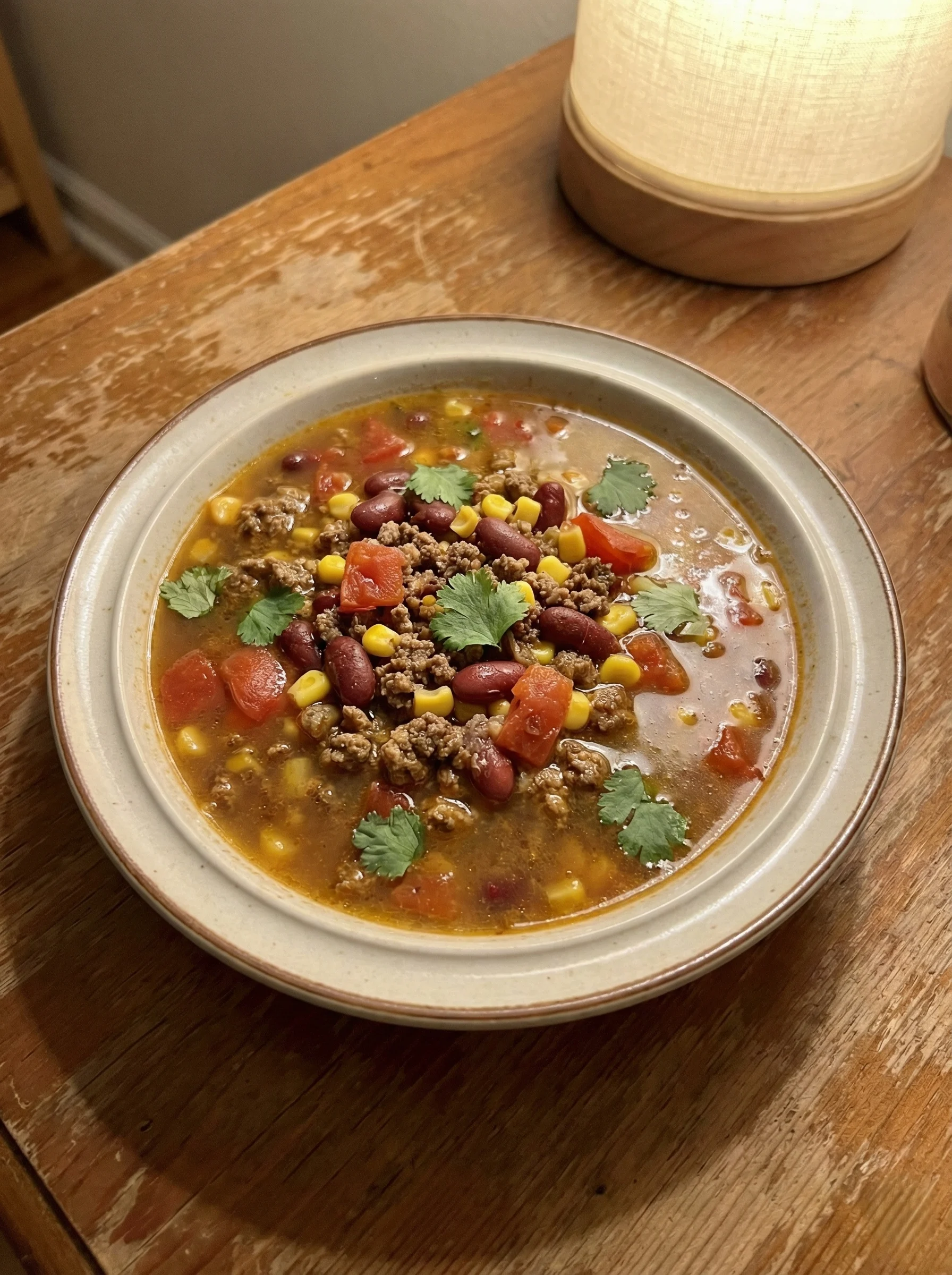 Ground Beef Taco Soup (Crockpot Style)