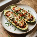 Zucchini Boats Stuffed with Italian Ground Beef