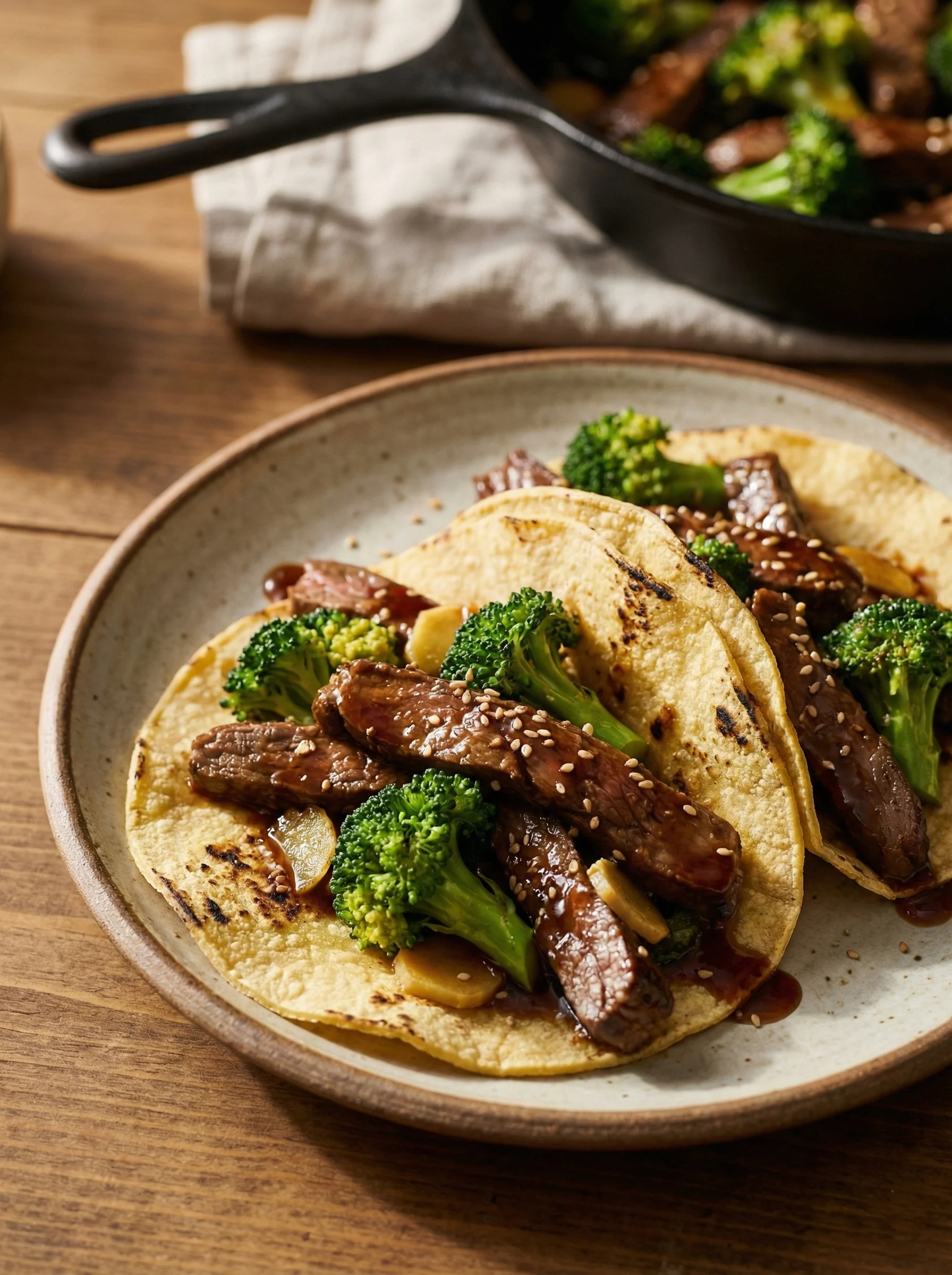 Beef and Broccoli Stir-Fry Tacos