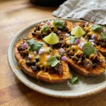 Taco Stuffed Sweet Potato Skins