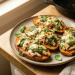 Sweet Potato "Toast" with Chicken and Pesto