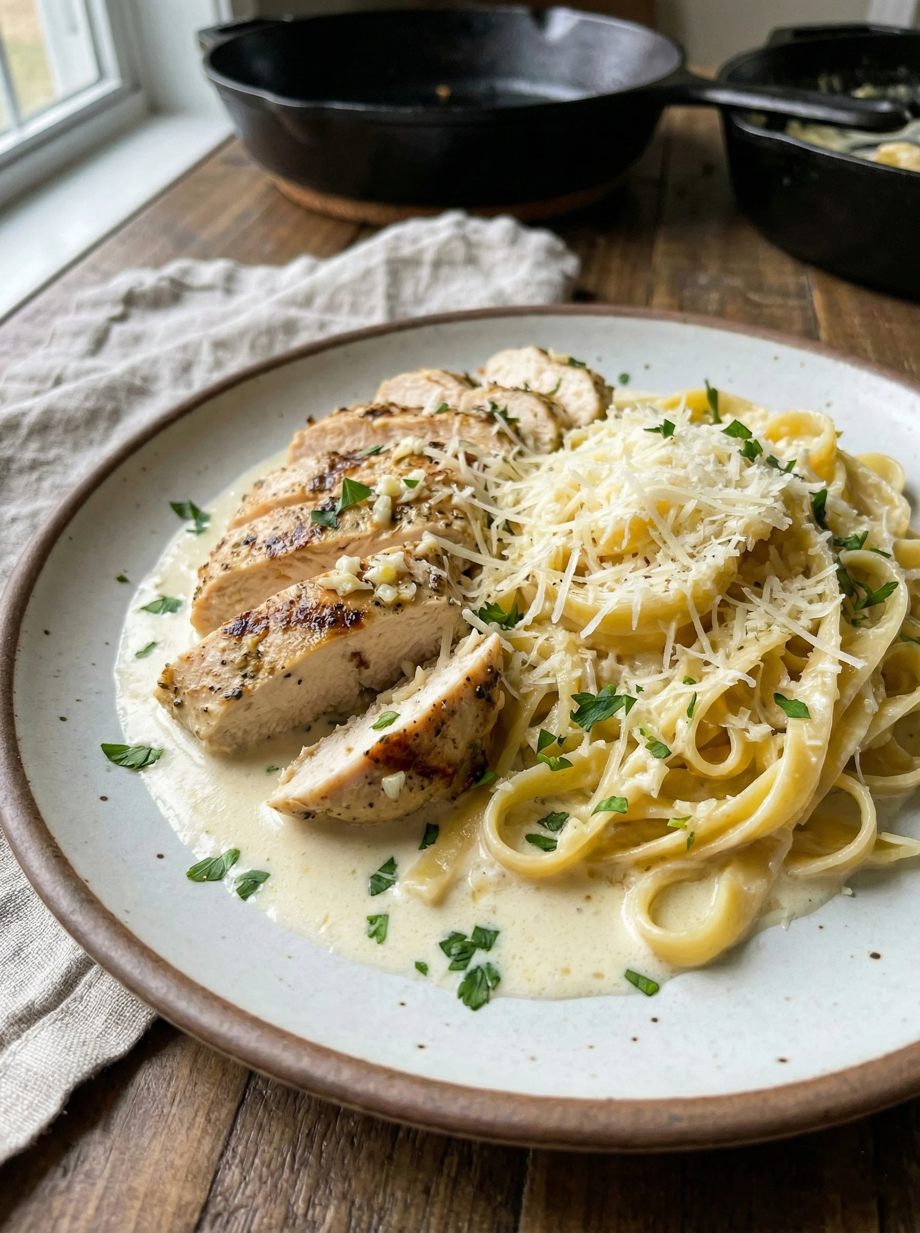 Cottage Cheese Alfredo with Chicken