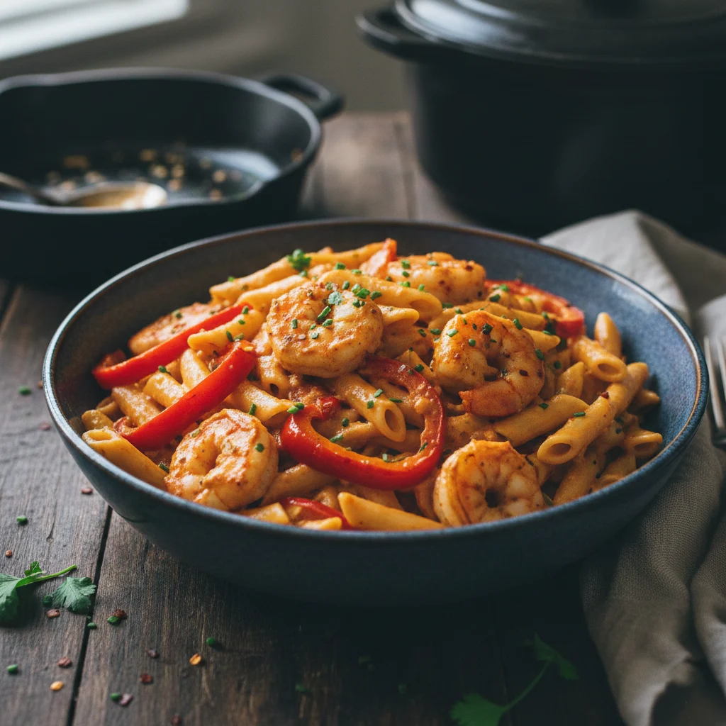 5 Creamy Red Pepper Pasta Recipes Featuring Cajun Shrimp
