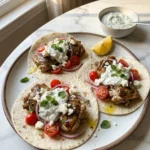 Mediterranean Chicken Tacos with Feta and Tzatziki