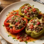 Beef and Rice Stuffed Bell Peppers