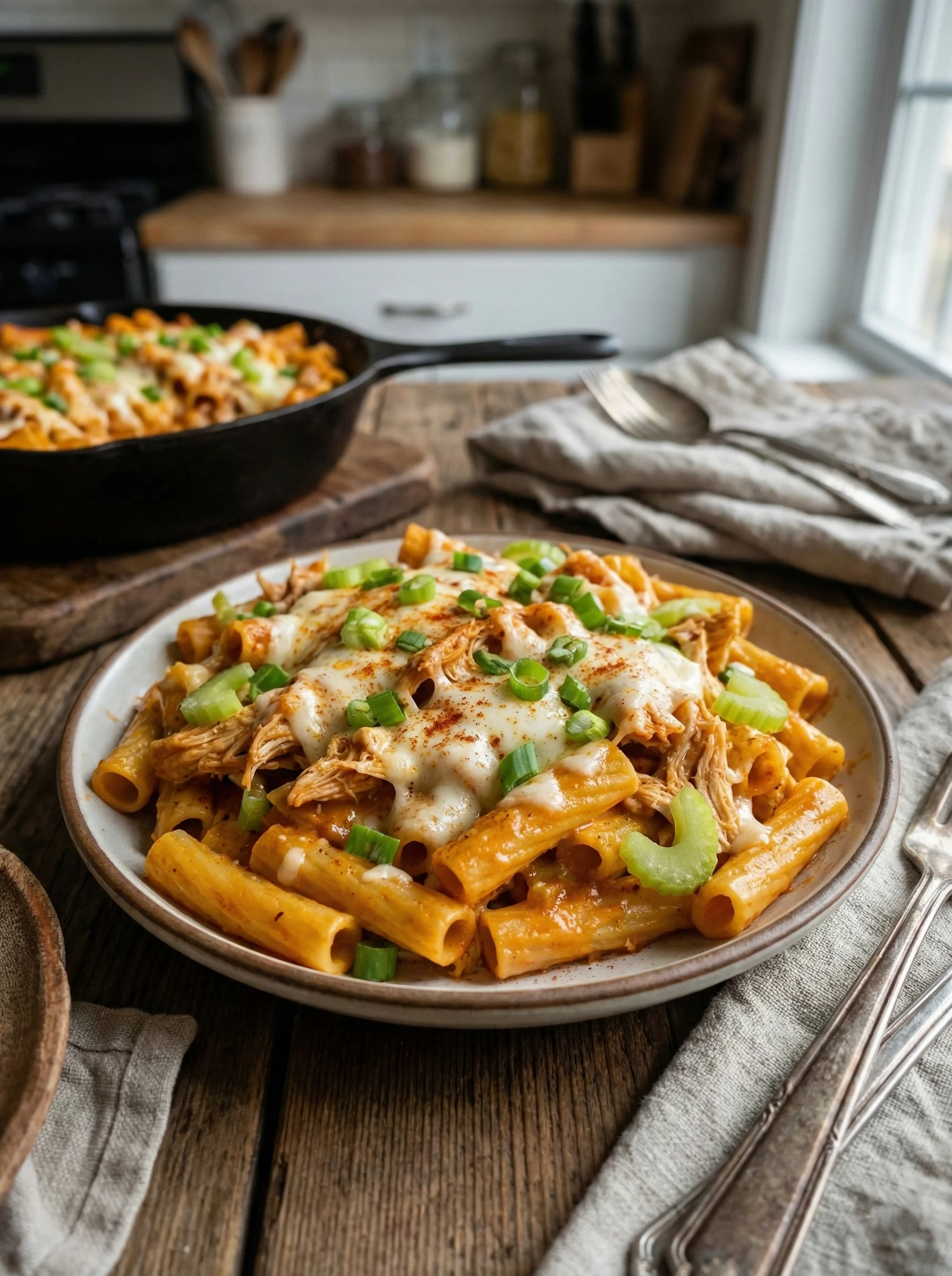 Buffalo Chicken Baked Ziti