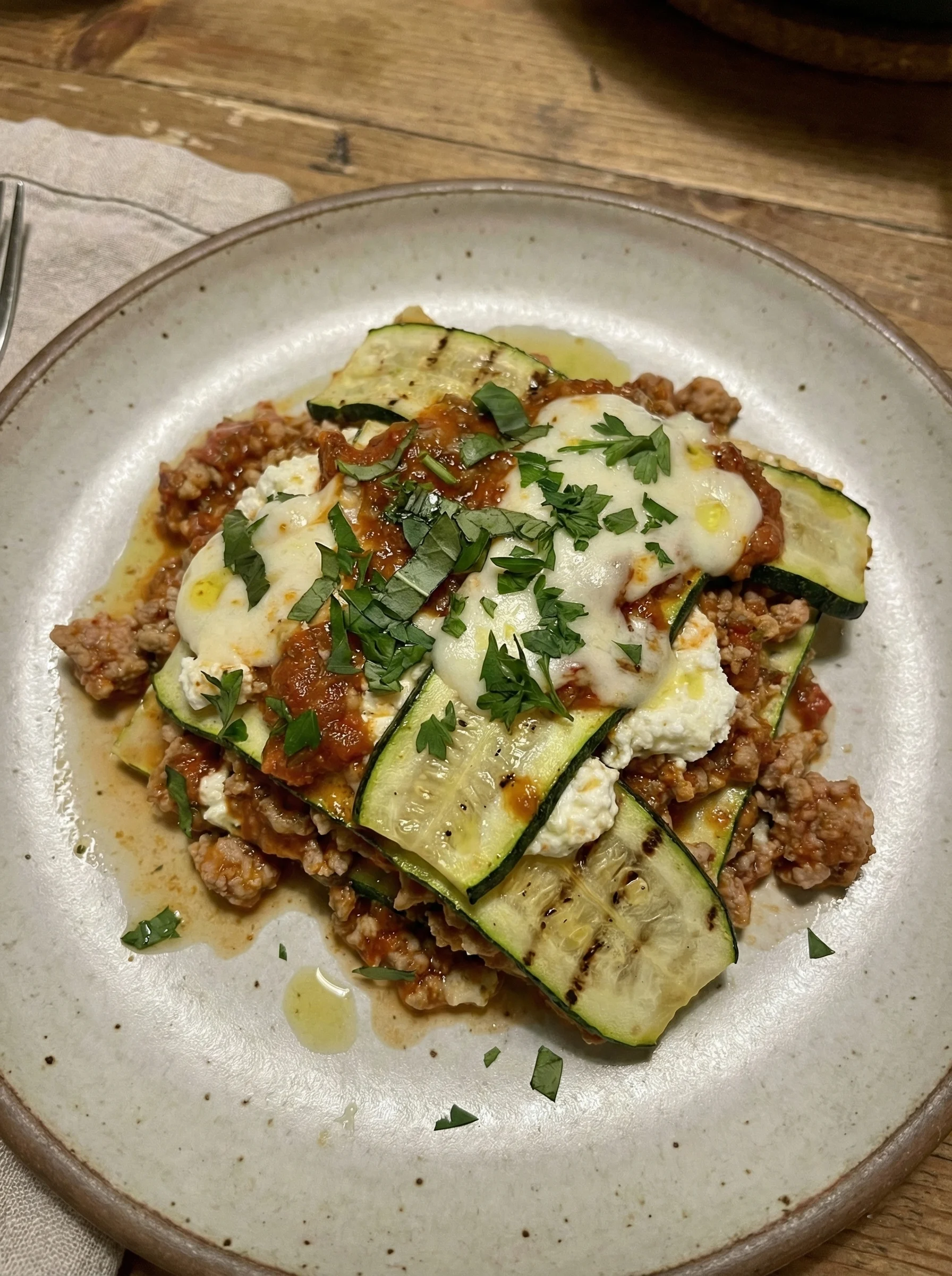Zucchini Lasagna with Ground Turkey