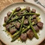 Air Fryer Steak Bites with Asparagus