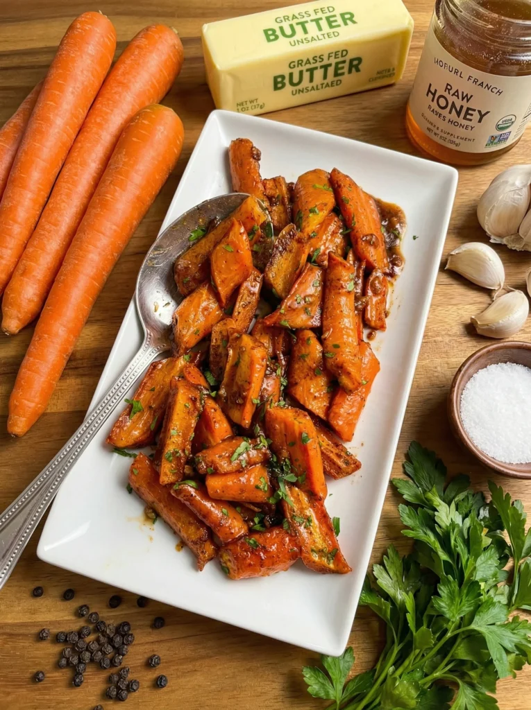 Honey Garlic Butter Roasted Carrots