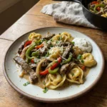 Cheesesteak Tortellini in Provolone Sauce