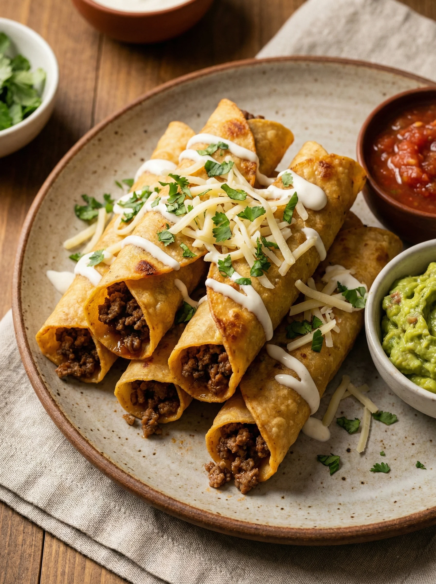 Crispy Ground Beef Flautas