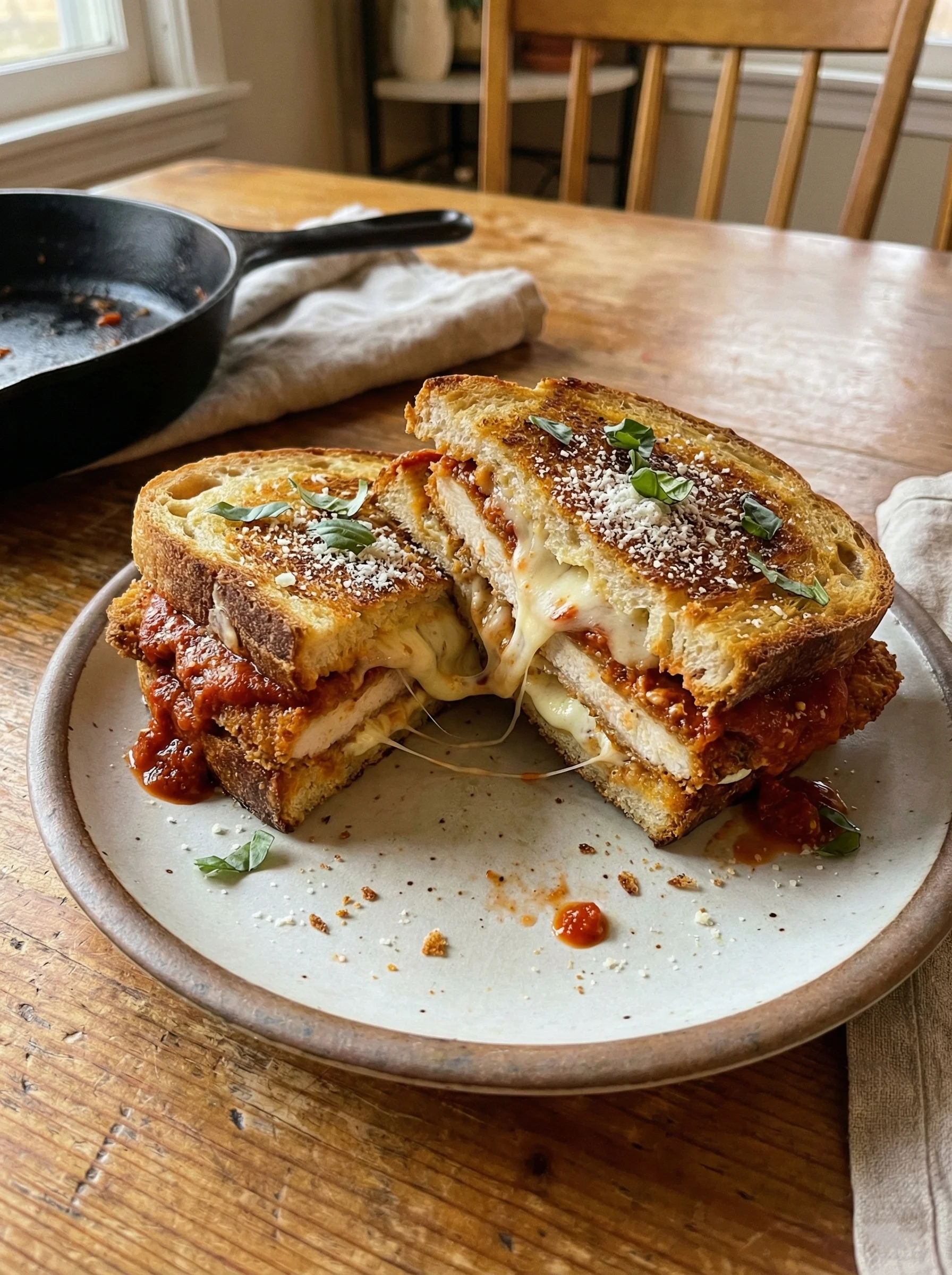 Lazy Chicken Parmesan Grilled Cheese