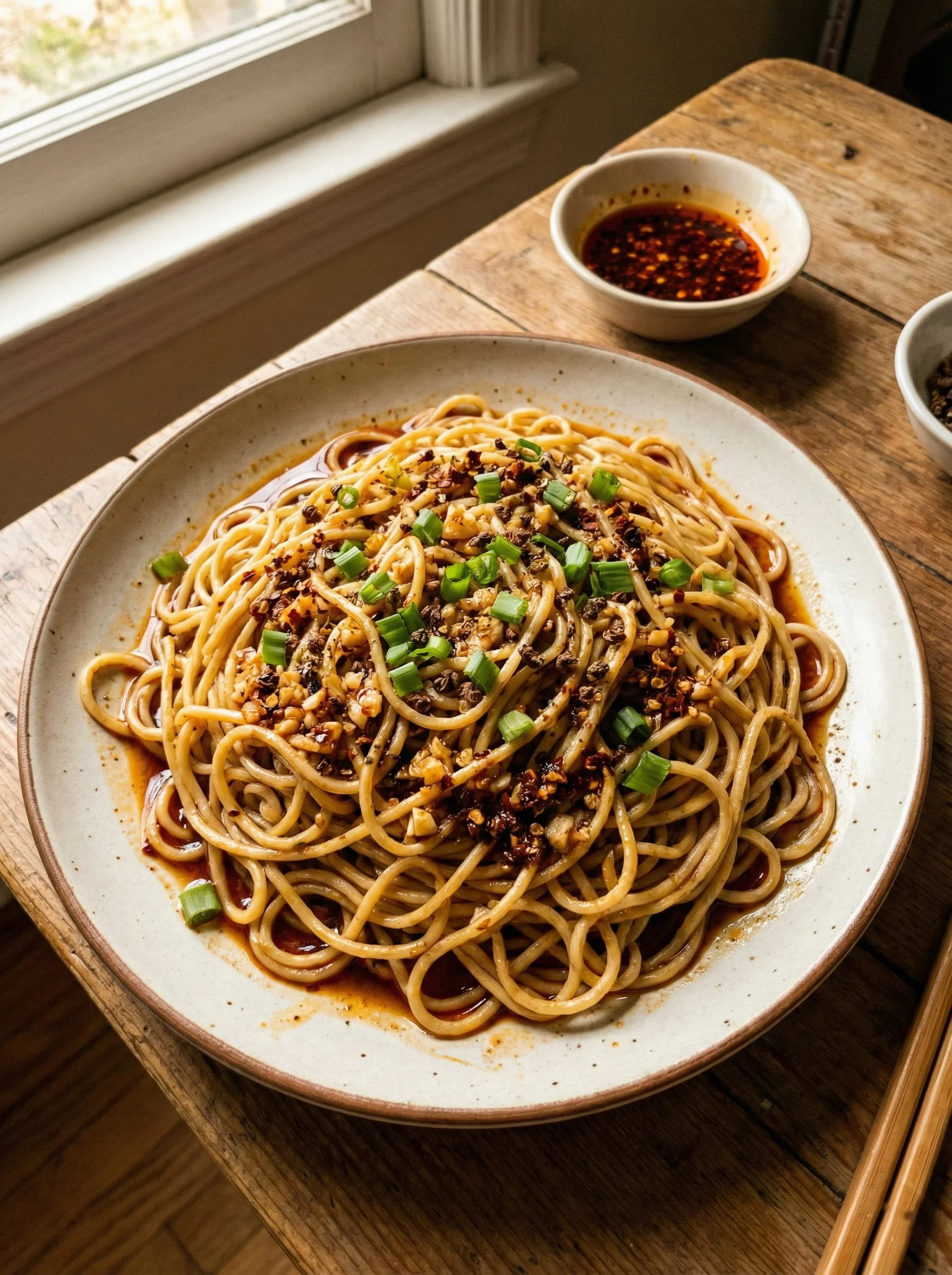 Spicy Szechuan Noodles (Garlic Chili Oil)