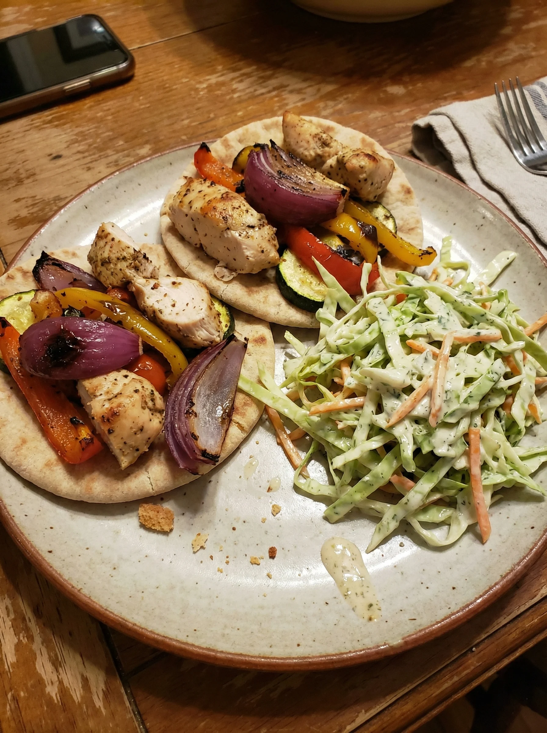 Sheet Pan Chicken Pitas with Herby Slaw