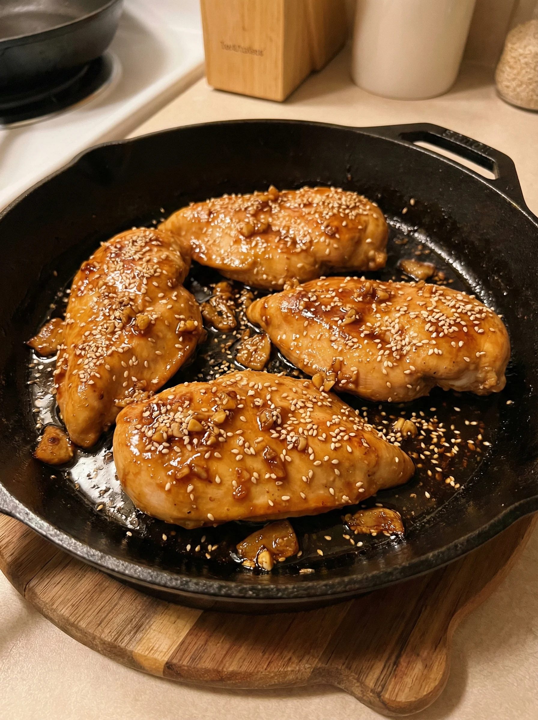 Honey Garlic Chicken Breast Skillet