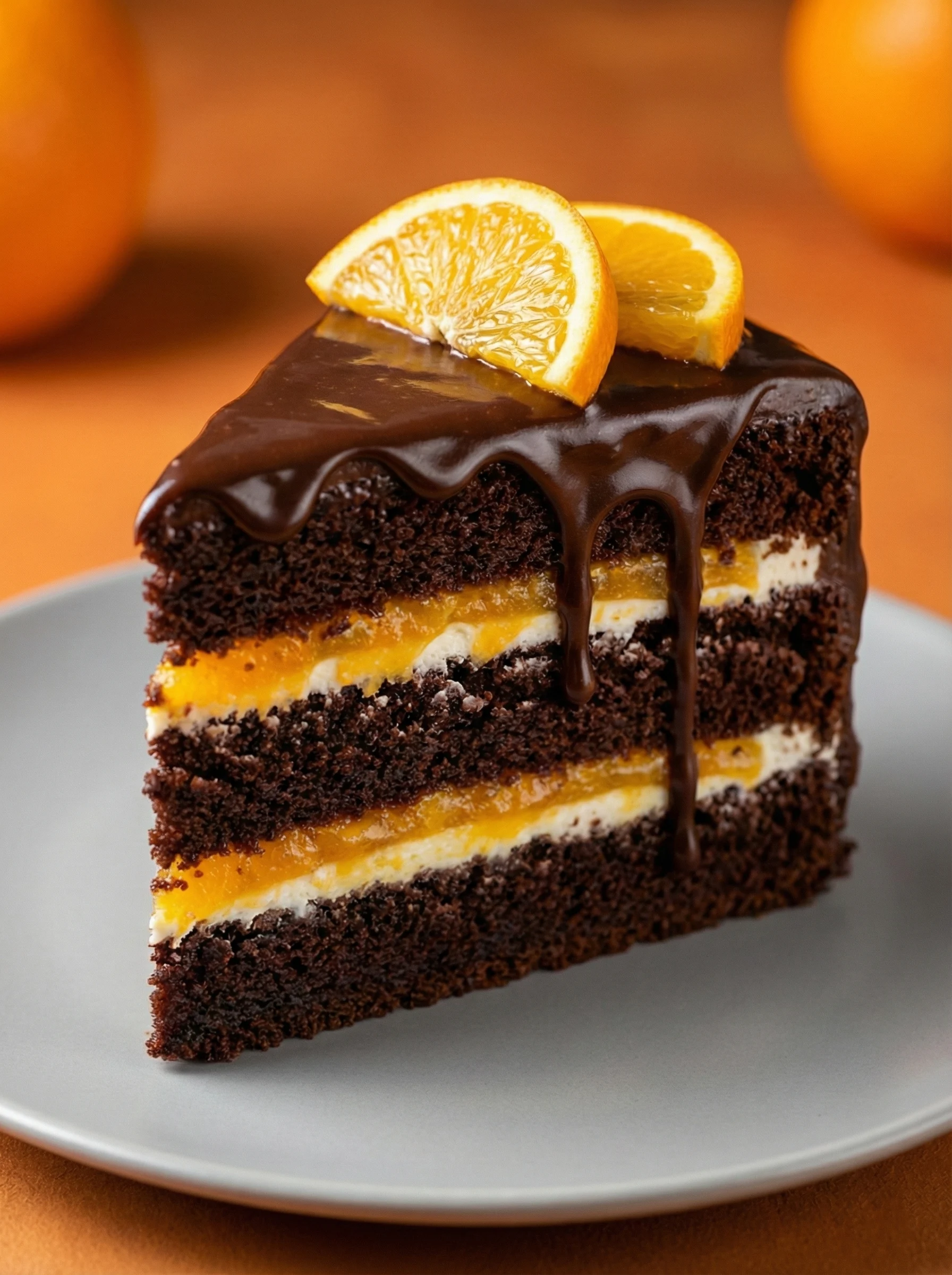 Ultra-Moist Chocolate Orange Layer Cake with Silk Chocolate Ganache