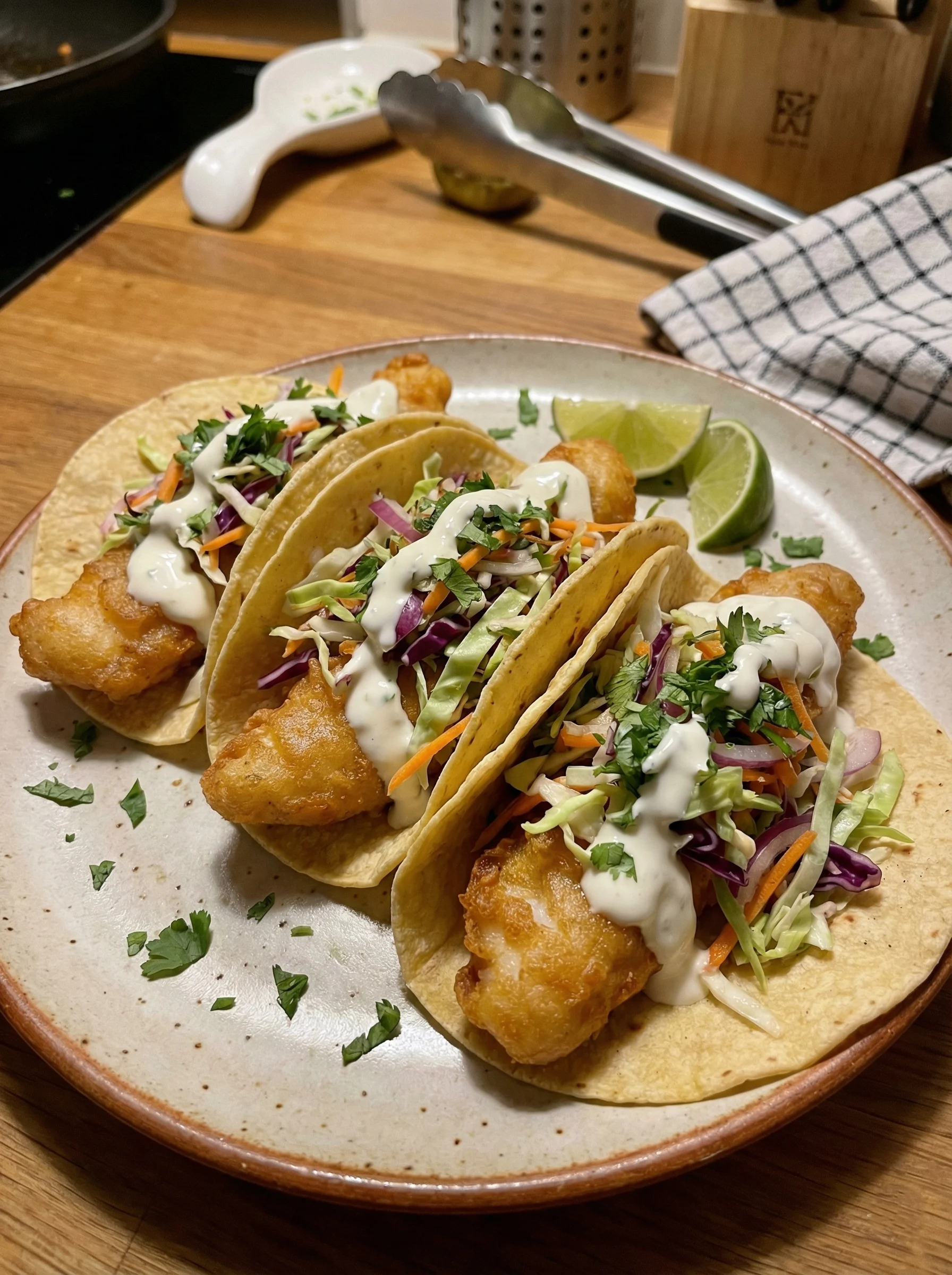 Crispy Fish Tacos with Slaw