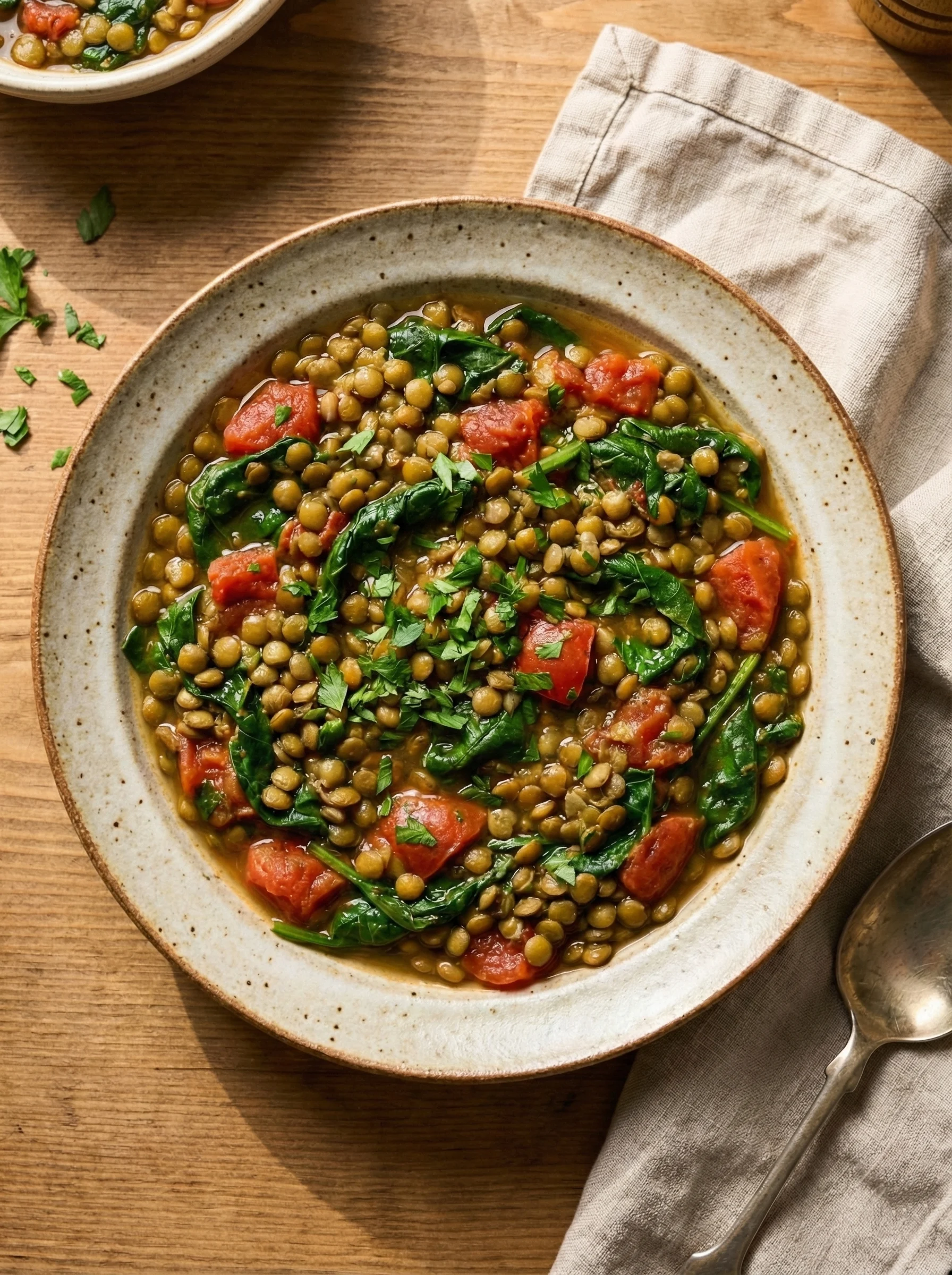 Vegetarian Lentil and Spinach Stew