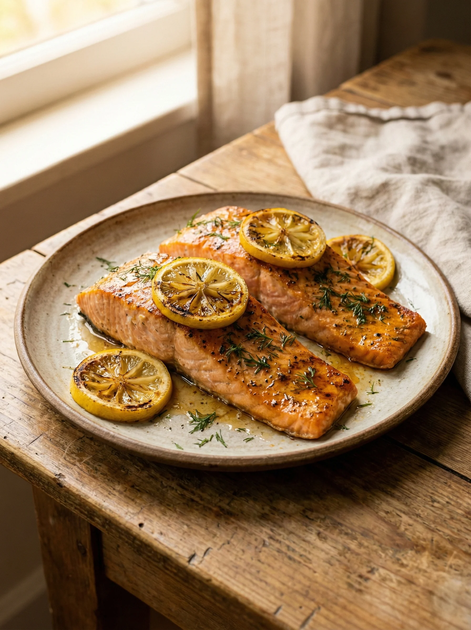 Air Fryer Salmon with Lemon and Dill