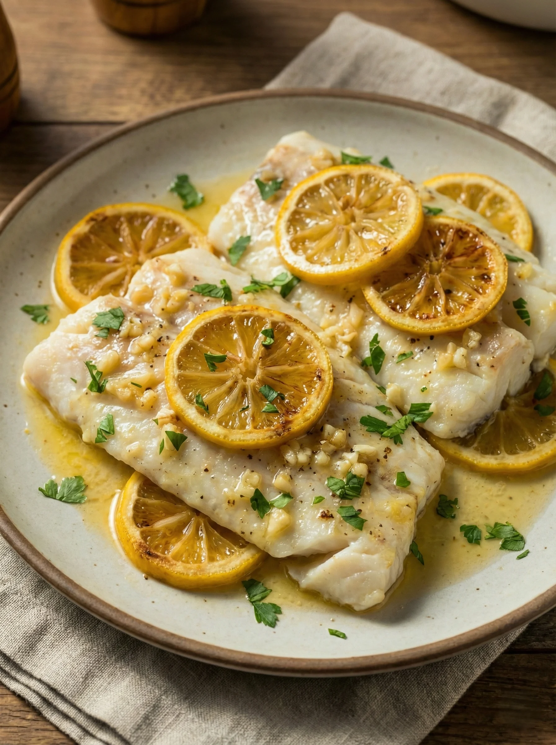 Baked Cod with Lemon and Garlic Butter