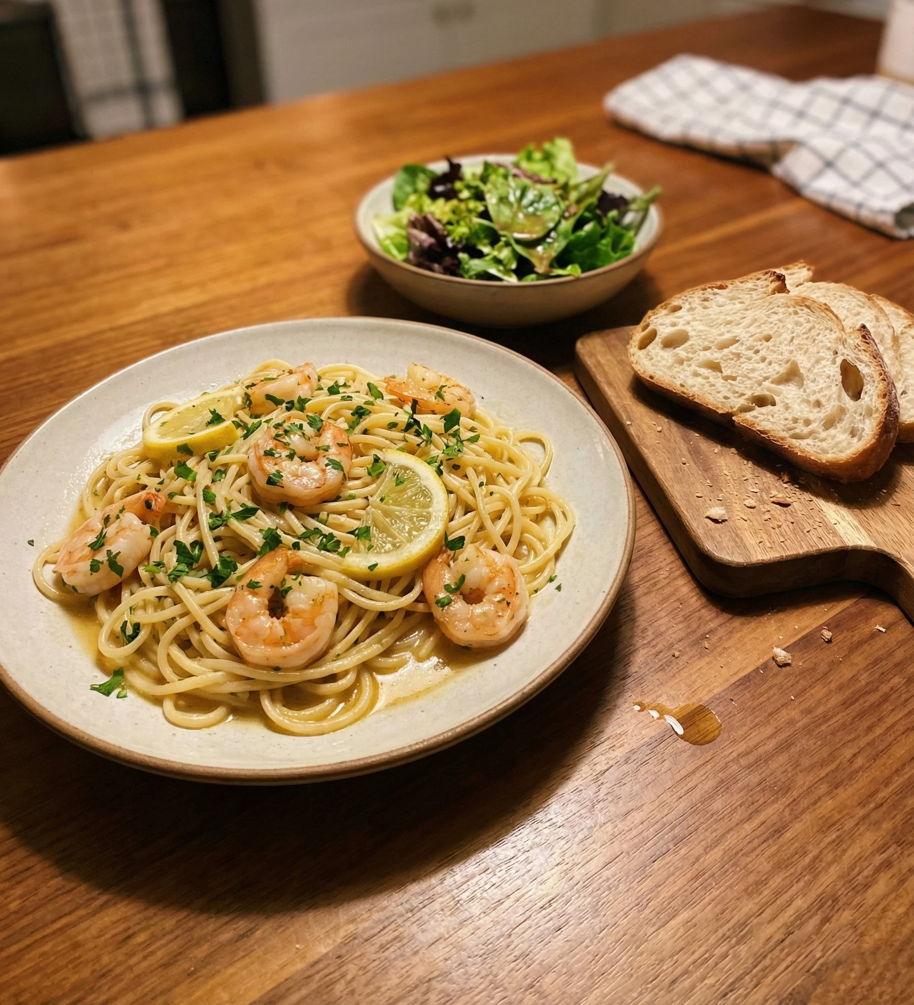 One-Pot Lemon Garlic Shrimp Pasta