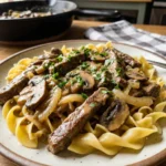 Creamy Beef Stroganoff with Egg Noodles