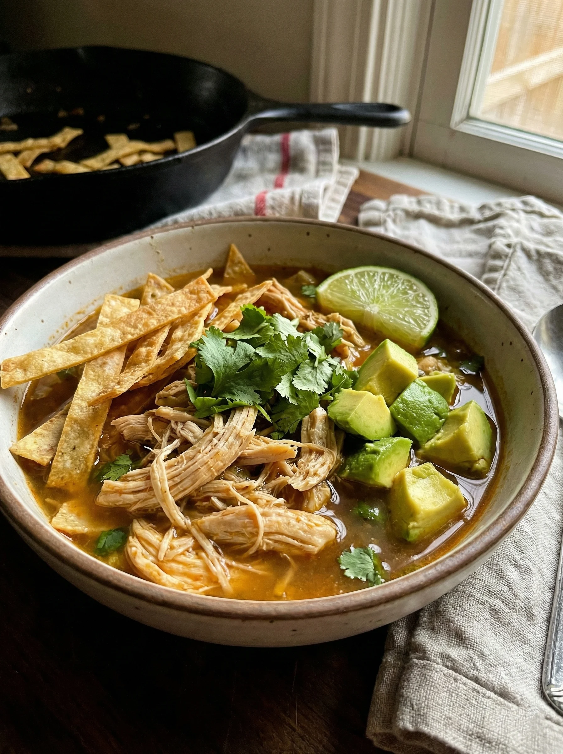 Chicken Tortilla Soup with Avocado