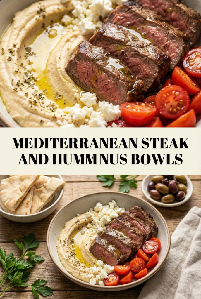 Mediterranean Steak and Hummus Bowls