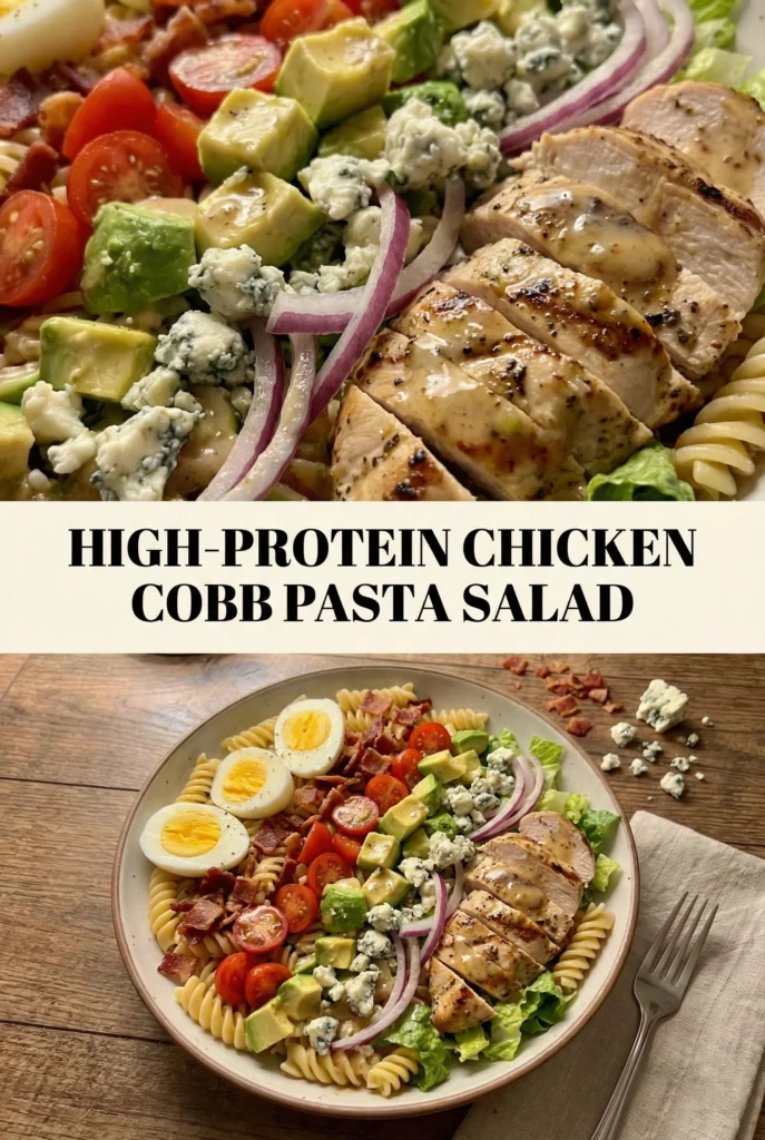 High-Protein Chicken Cobb Pasta Salad
