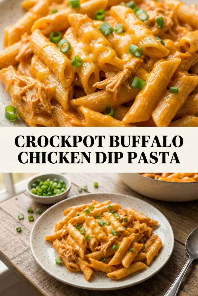 Crockpot Buffalo Chicken Dip Pasta